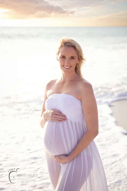 Sunset beach maternity photos pregnancy