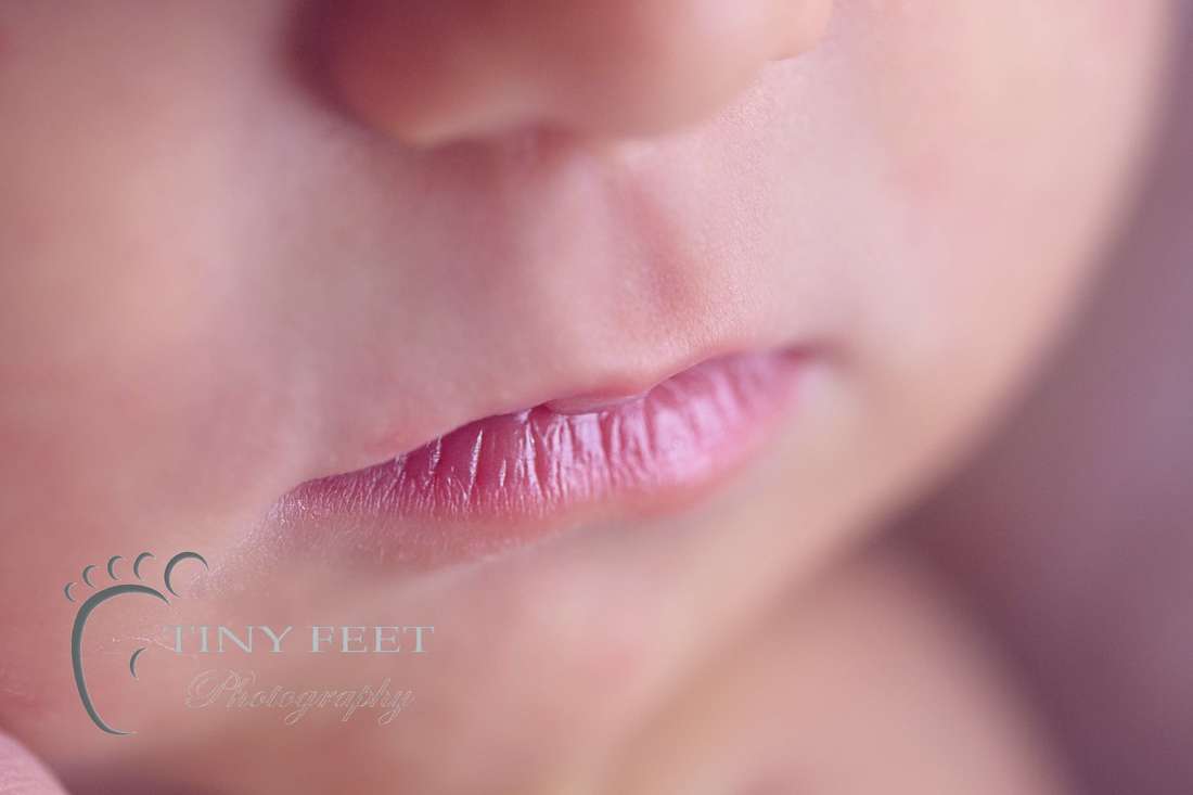 Tiny Feet Photography, macro close up shot of baby lips