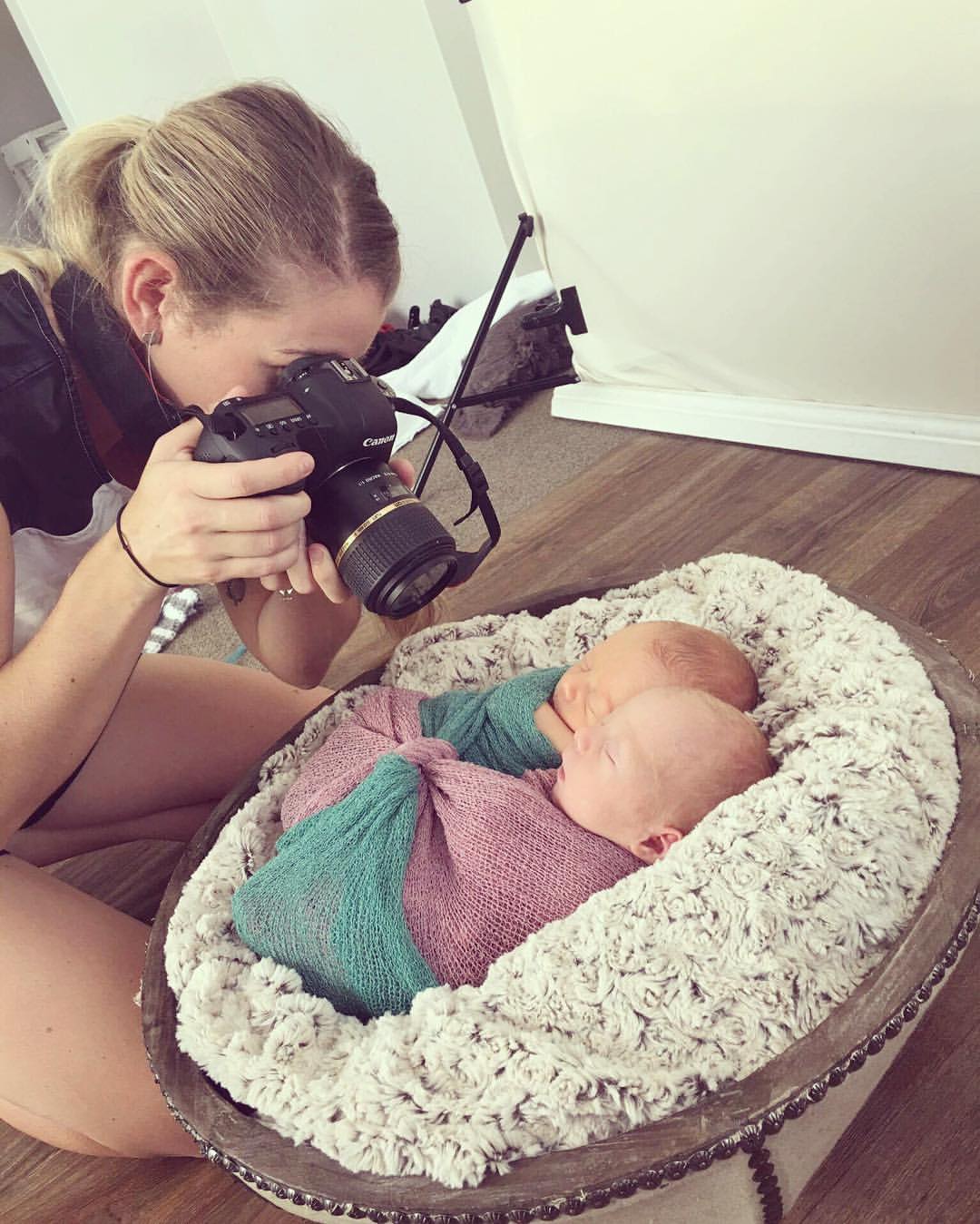 Photographer Ashlee Worthington capturing twins
