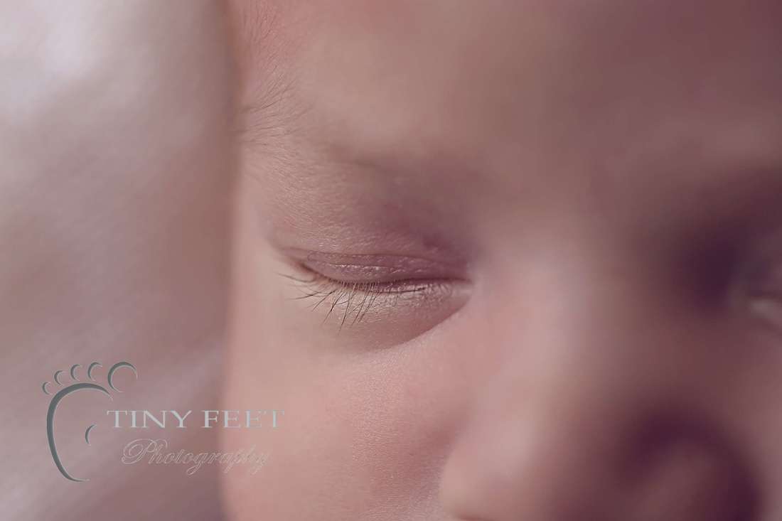 Tiny Feet Photography, newborn baby macro detailed shots of eyelashes