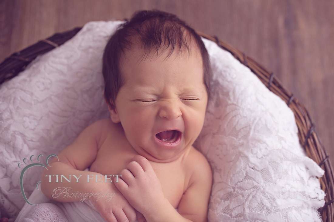 Tiny Feet Photography, newborn baby yawn