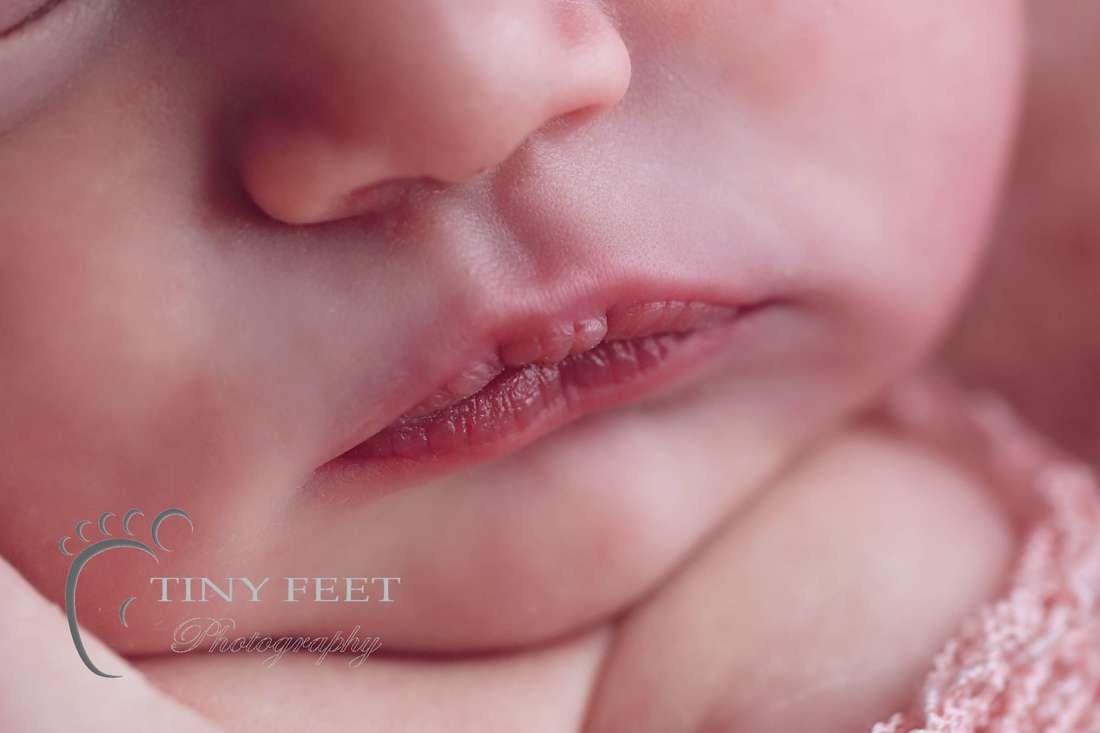 Tiny Feet Photography baby girl close macro details of baby lips 