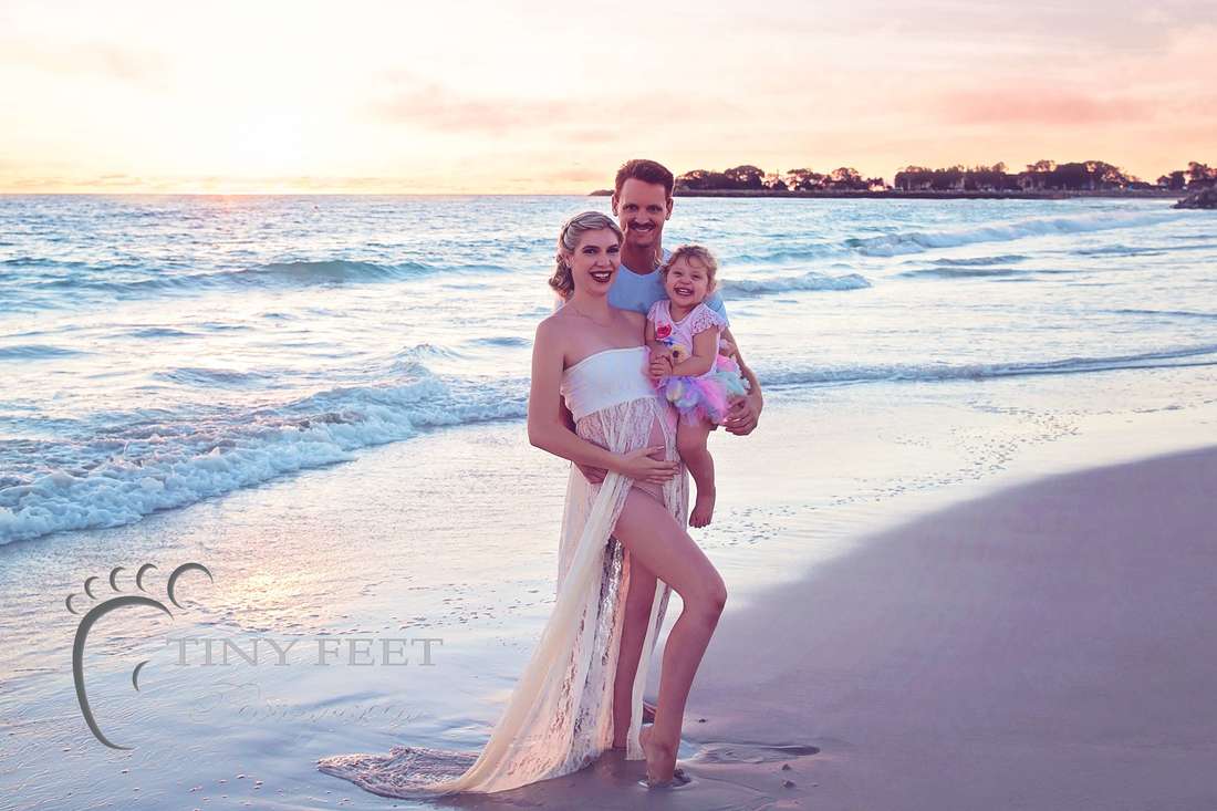 Tiny Feet photography Perth sunset family beach maternity session