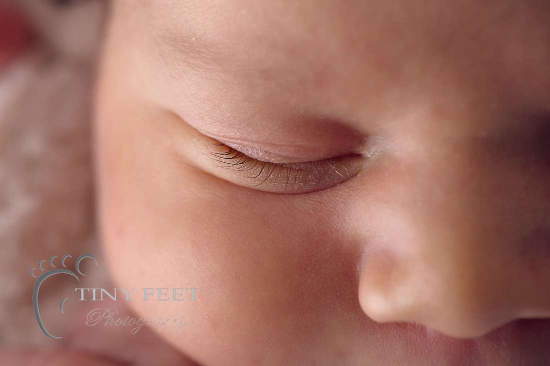 Tiny Feet Photography newborn baby close up shot of eyelashes
