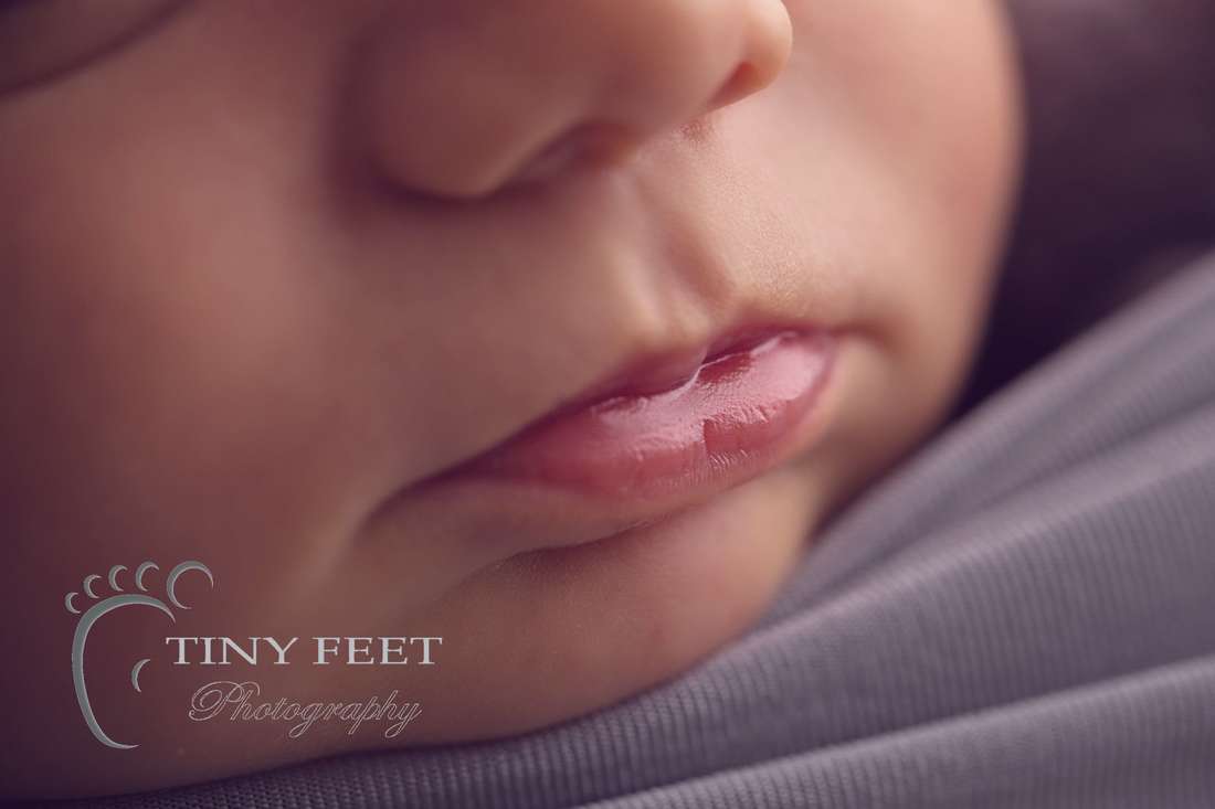 Tiny Feet Photography newborn baby close up shot of lips